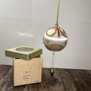 Vintage Christmas Pull String Musical Ball Ornament Japan 5”